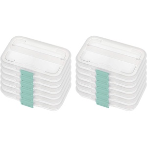 STERILITE 17248612 Small Divided Box, Clear Case with Colored Latch, 12-Pack(12 Pack)