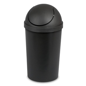 Sterilite 10838006 3 Gallon Round Swing Top Plastic Wastebasket, White (12 Pack)(Black)