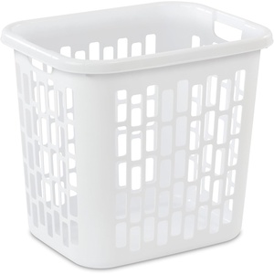 Sterilite Ultra Easy Carry Plastic Dirty Clothes Laundry Basket Hamper with Integrated Handles and Ventilation Holes, White (16 Pack)