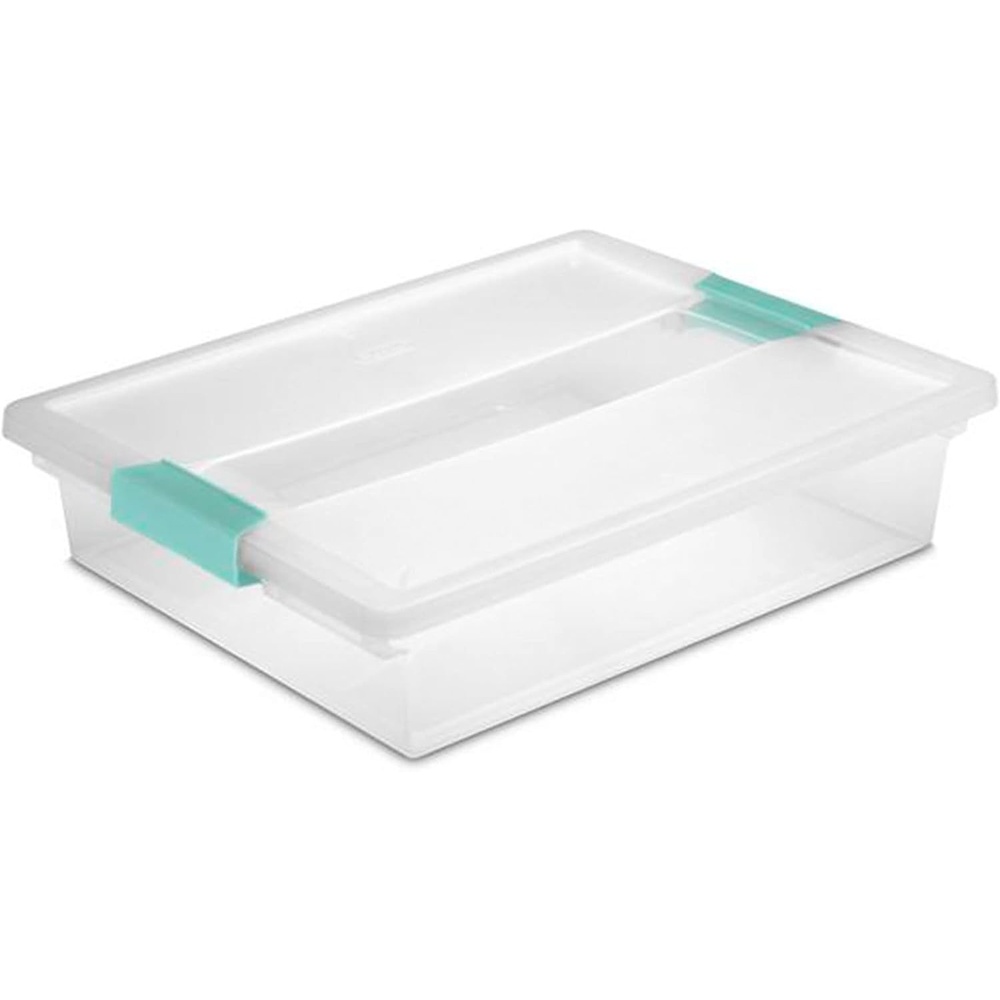 image:imageSterilite Clip Box Stackable Clear Plastic Bins Small 18Pack  Storage Containers with Latching Lids for Writing Arts or Crafts Supplies  Home Office Classroom amp Workshop OrganizationLarge